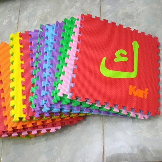 Eva Matras Puzzle Polos Karpet Puzzle Huruf Alfabed Hijaiyah 10 PCS