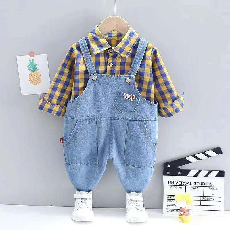 SETELAN ANAK LAKI LAKI OVERALL JEANS 3-6 TAHUN / SET JEANS ANAK LAKI LAKI