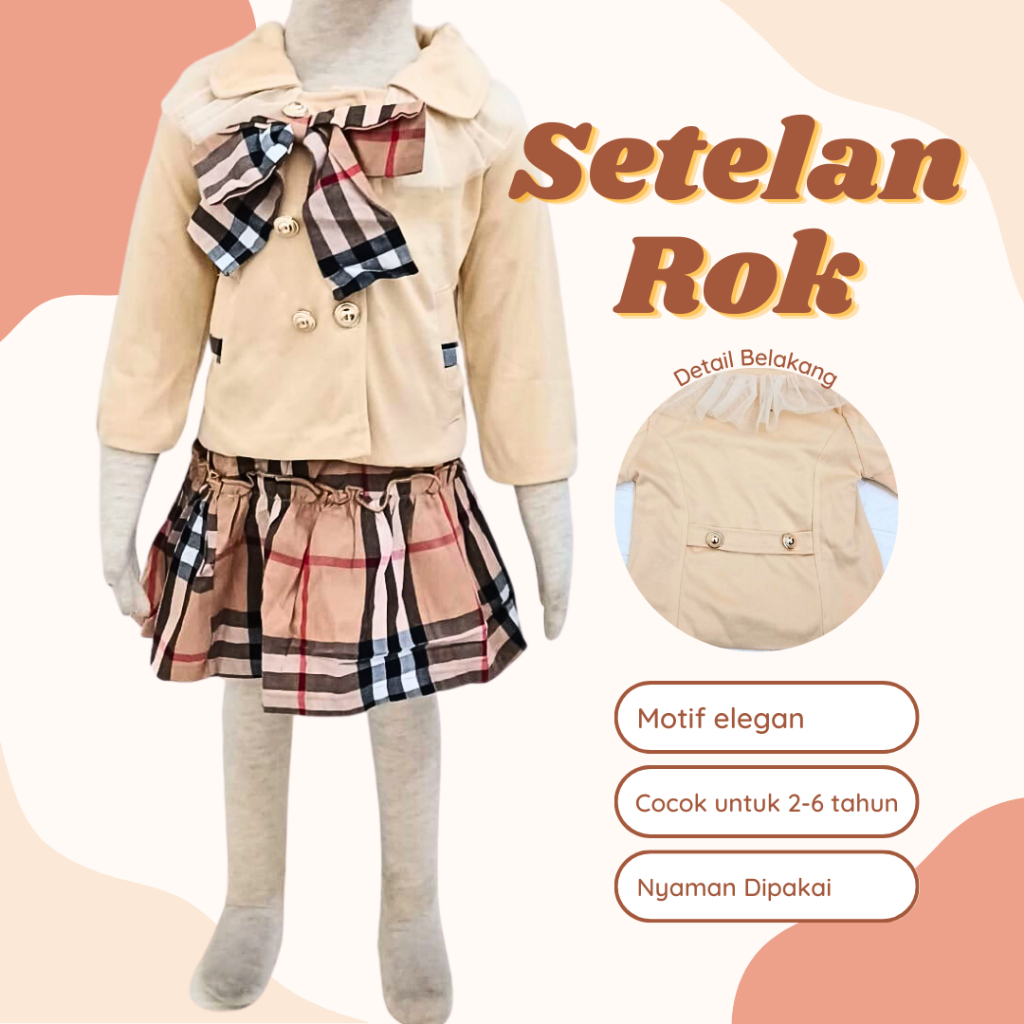 Setelan Anak sz 2 - 6 tahun Anak Cewe atasan &amp; rok Samgami Baby seragam lucu ala korea baby girl