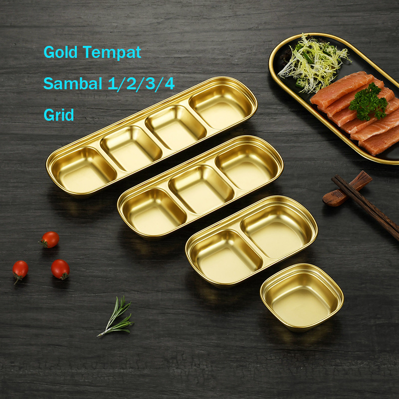 Tempat Sambal Gold / Bumbu Bawang Stainless Steel Emas Korea