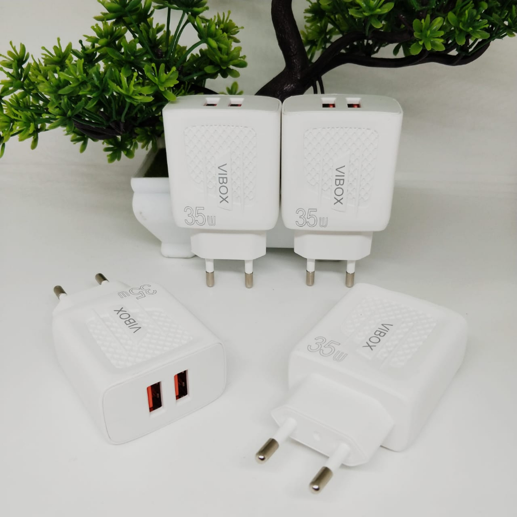 Adapter Charger Vibox 35W Kepala Charger Casan fast charging 2usb