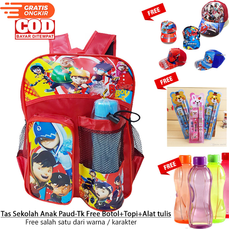 Tas 3D Anak SD Berbonus - Ransel 3D Anak SD Super Car - Tas Sekolah Anak SD Karakter Super Car - Tas Anak Laki-Laki SD banyak piluhan Gratis  - Tas Sekolah Anak Karakter Lucu