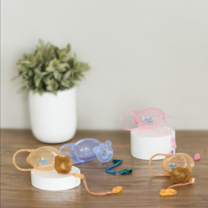 MOMI HOMI teether Dot 01 Empeng Bayi Silicone Baby Pacifier Dot Bayi mainan perlengkapan baby Empeng Gigitan Bayi Silikon Set Dengan Tali Klip Pengikat