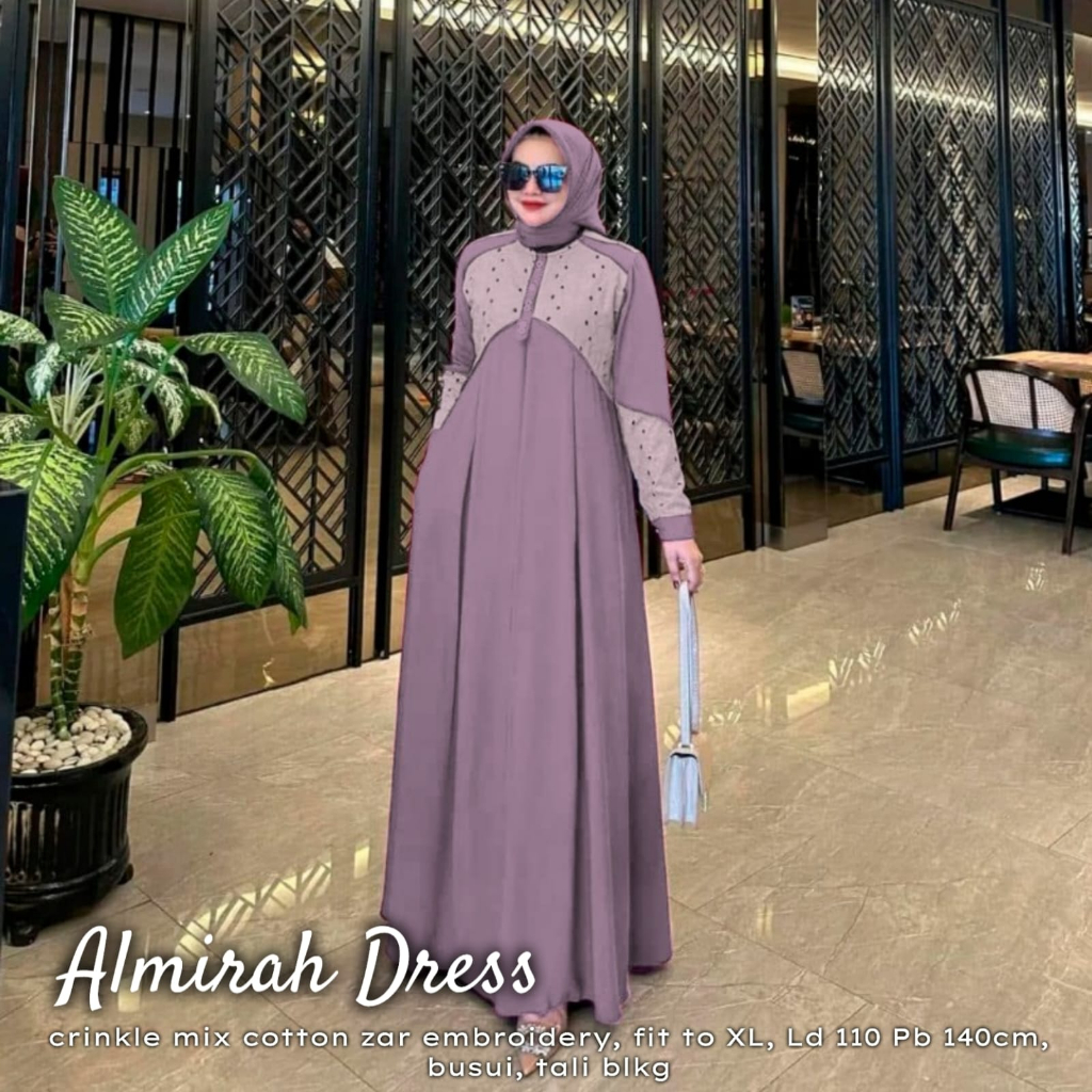 ALMIRAH DRESS ANGGUN SIMPLE CRINKLE KEKINIAN