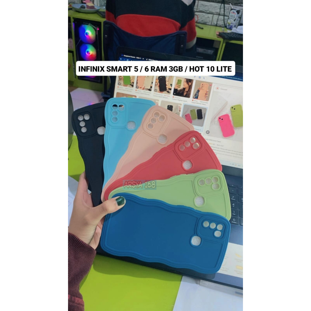SOFTCASE LIQUID CURLY ( INFINIX SMART 5 / 6 RAM 3GB / HOT 10 LITE ) KASING SILIKON HP TERKEREN 2023 