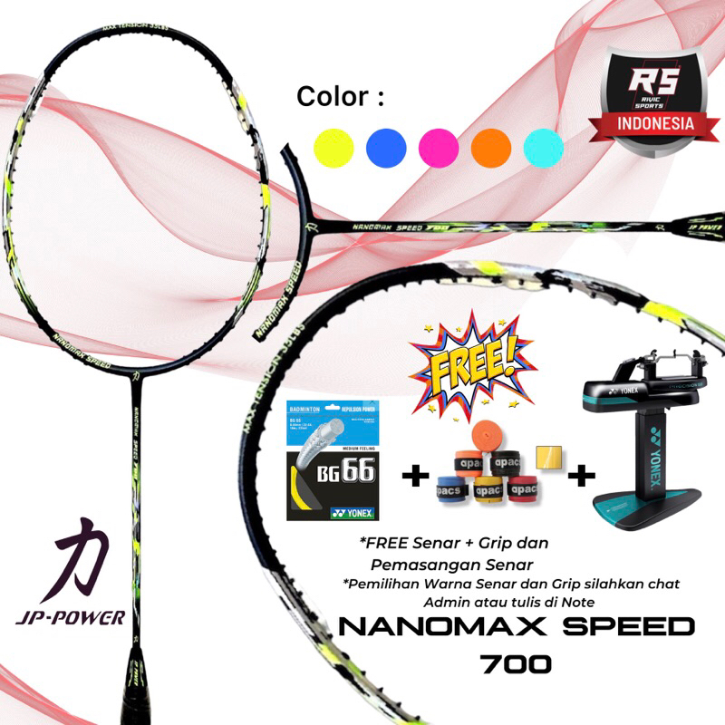 RAKET BADMINTON JP POWER NANOMAX SPEED 700 MAX 35Lbs ORIGINAL