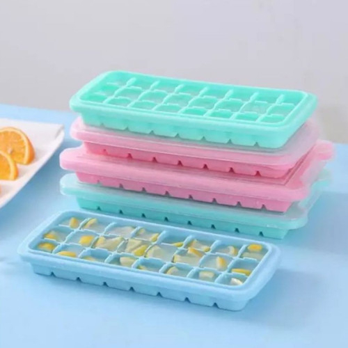 SGMSHOP 24 Lubang Cetakan Es Batu Jelly Puding Dengan Tutup Higienis Silikon Ice Cube