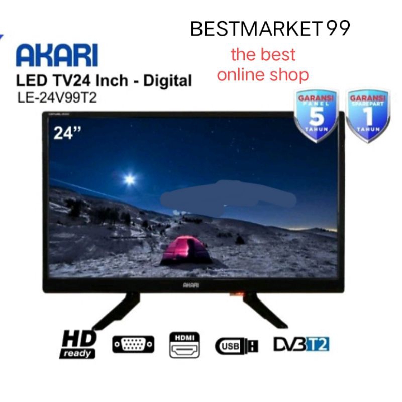 AKARI 24 INCH LED TV LE 24V99T2 Free Buble Paking Aman