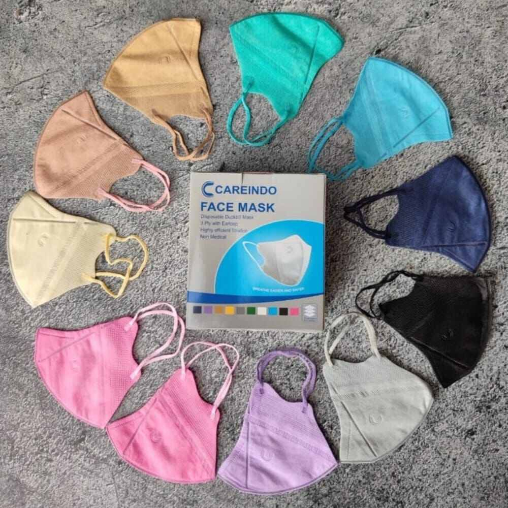 𝘈𝘉𝘎✰ Masker Duckbill Careindo Mix Warna / Masker Duck bill Y&amp;B Warna Warni / FaceMask Duckbill Mix isi 50 pcs 1077