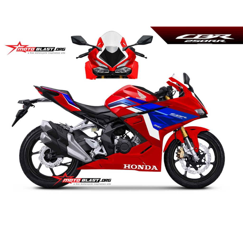 Decal Stiker NEW HONDA CBR250RR Livery Red HRC Tricolor Full Body