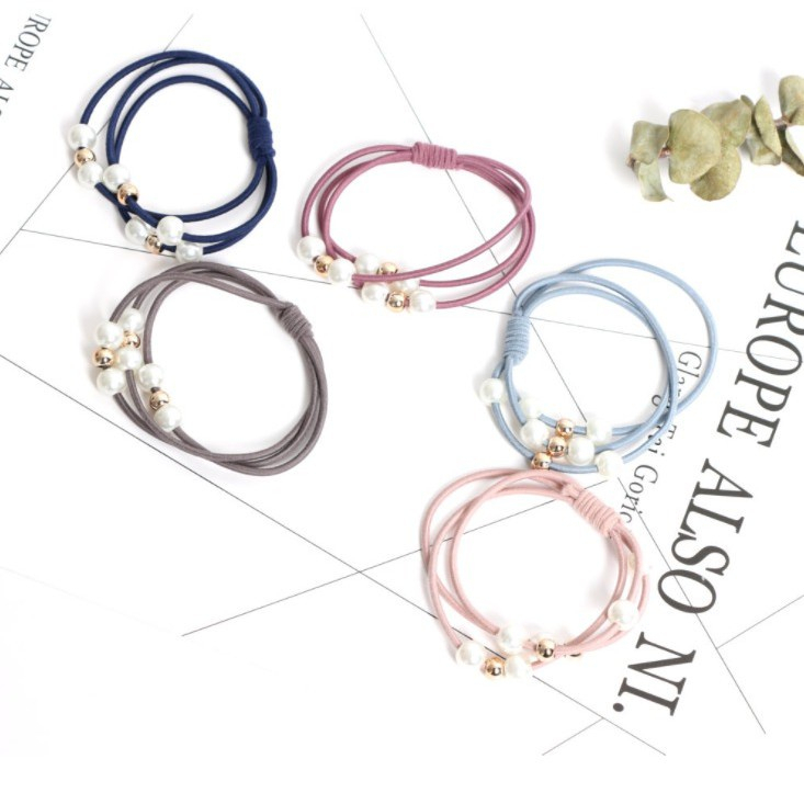 MONSOON - D6112 Ikat Rambut Karet Elastis / Kuciran Rambut Korea / Ikat Rambut Mutiara Fashion Korea F5053