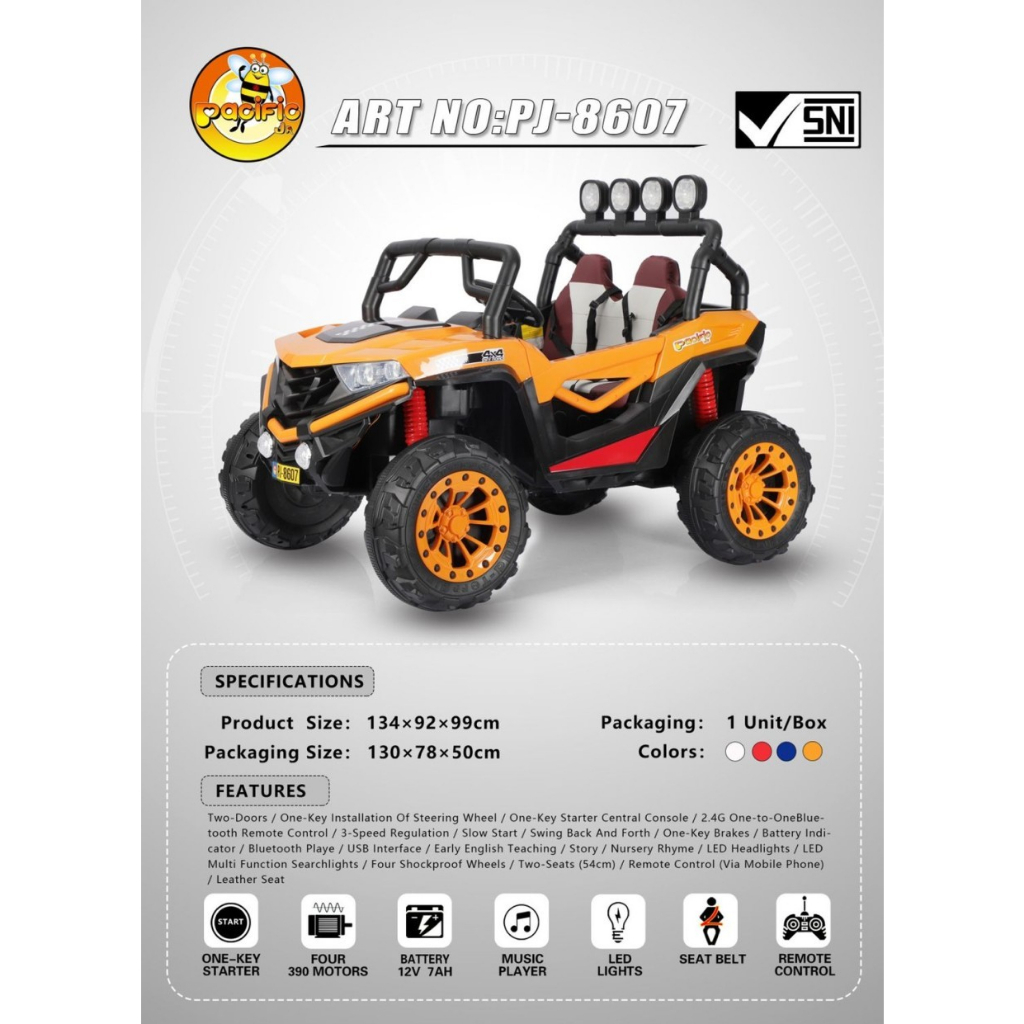 Mobil Aki Pacific PJ 8607 Legion Mobil Mainan Anak mobil-mobilan anak mobilan aki mobilan remote - o