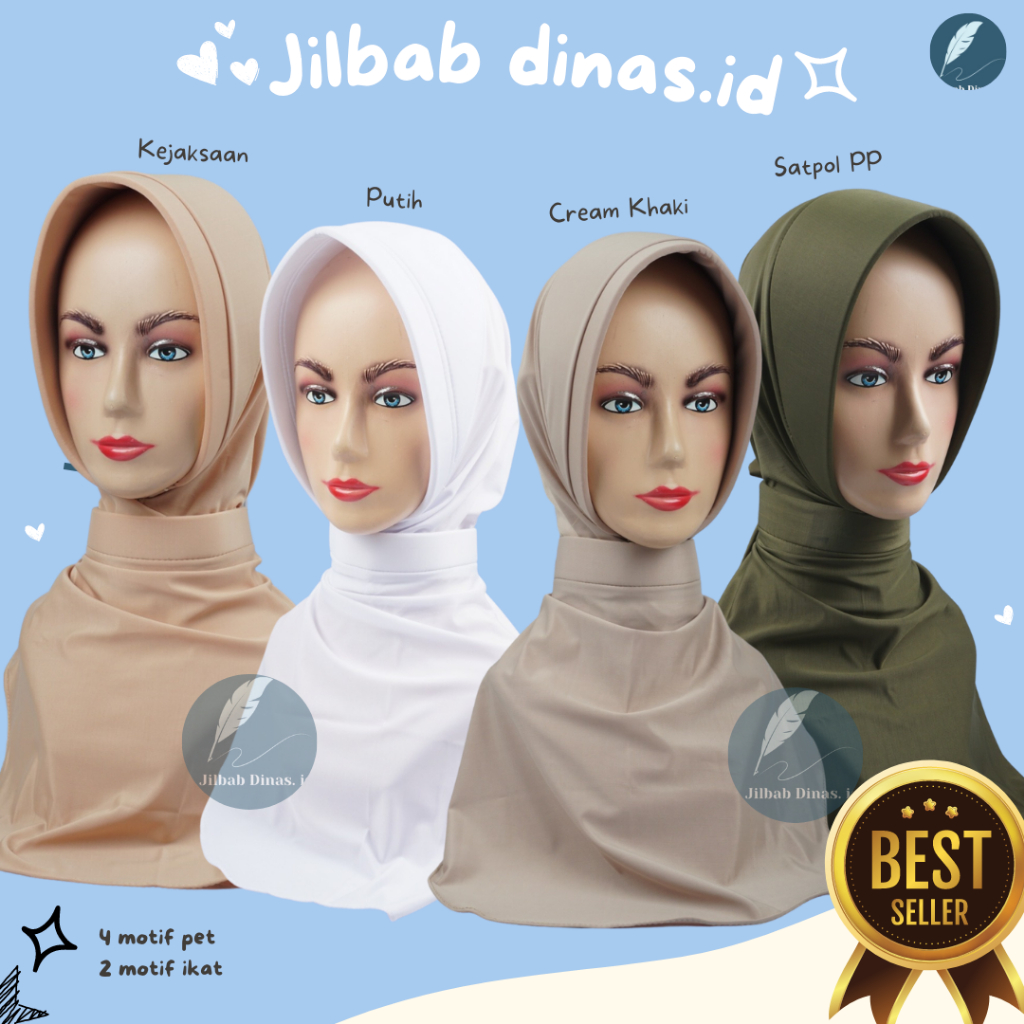 Jilbab Dinas Putih Perawat/Bidan Bahan Adem (Perawat/bidan, Satpol PP, Bayangkari, Darmawanita )