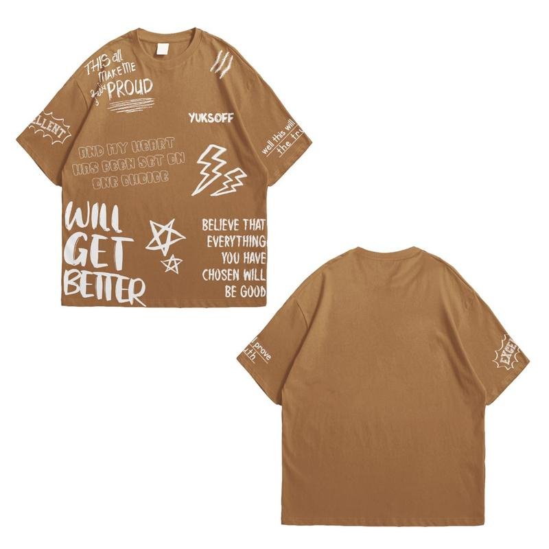 KAOS OVERSIZE T-Shirt &quot;Grafitti Almond&quot; Outfit Cowok Keren