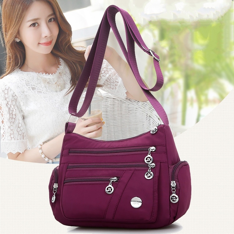 TAS SELEMPANG WANITA ANTI AIR JINGPIN IMPORT KOREA FASHION CEWEK MURAH UNGU BRANDED BATAM KEKINIAN SLING BAG REMAJA SHOULDER BAHU PREMIUM SIMPLE TA775M2 CASUAL