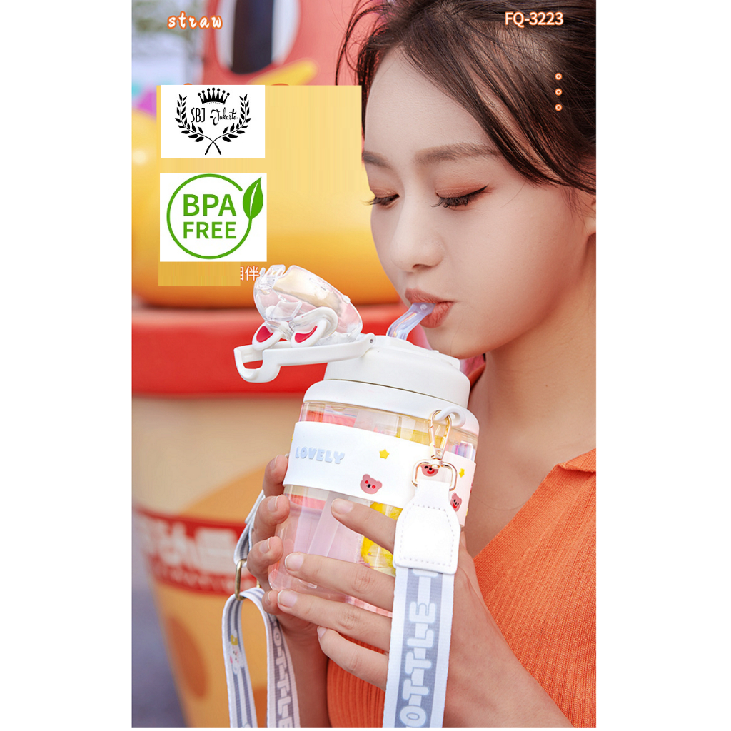 BOTOL MINUM UKURAN BESAR dengan SEDOTAN + INFUSER BPA FREE 1100 ML CELEBRITY STRAW