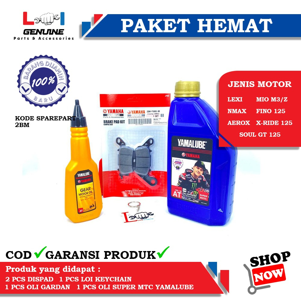 -LOI- PAKET SERVICE HEMAT YAMALUBE SUPER MATIC SET YAMALUBE GEAR 140ML &amp; DISPAD NMAX, AEROX, LEXI