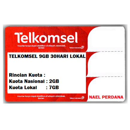 VOUCHER TELKOMSEL 9GB 30HARI