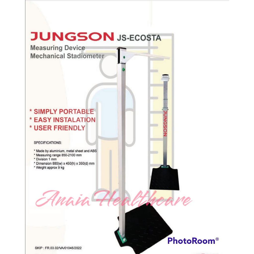 Stadiometer Jungson Pengukur Tinggi Badan Dewasa Dan Anaka Stadiometer 2in1 Pengukur Tinggi badan