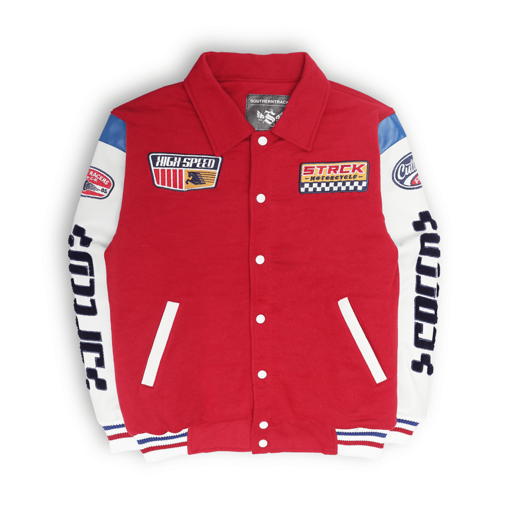 SOUTHERNTRACK | VARSITY JACKET HIGH SPEED | RED WHITE