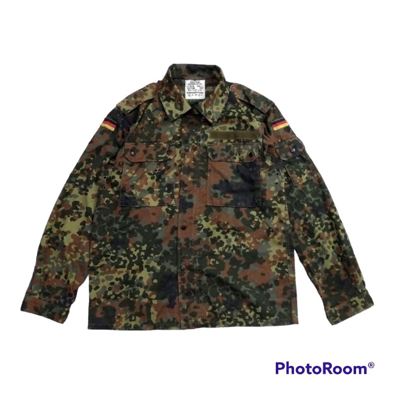 GERMANY ARMY SHIRT VINTAGE JACKET ‌ORIGINAL FLECTARN CAMOUFLAGE