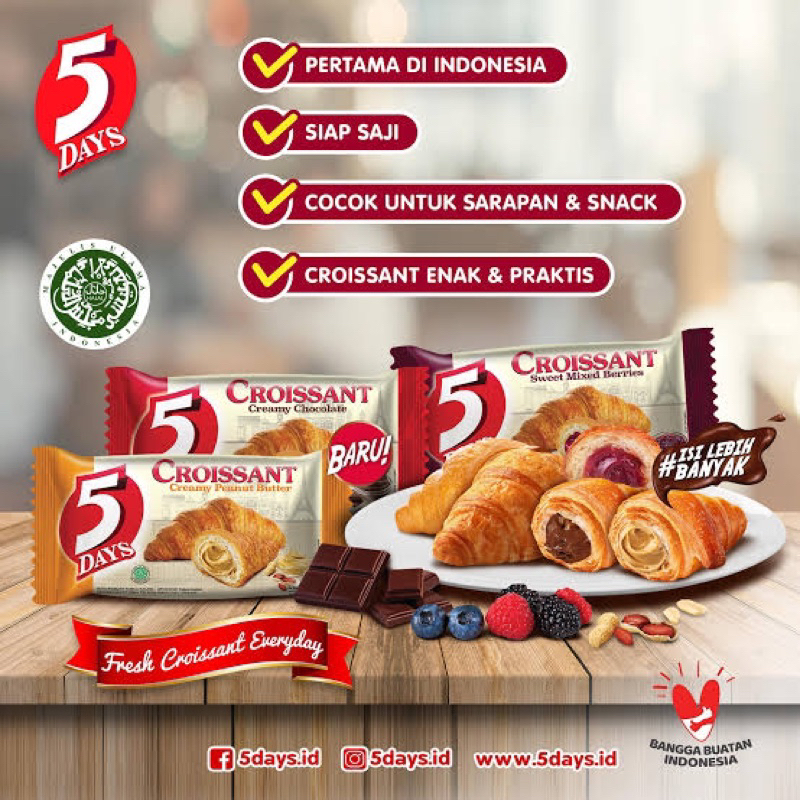 

Croissant Creamy Chocolate 5day per 5 pcs