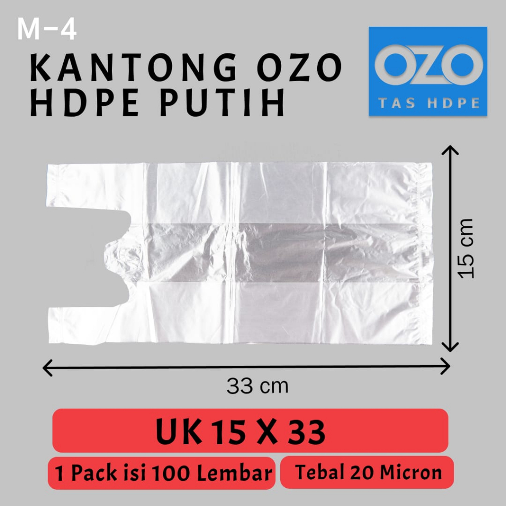 Kantong Plastik Kresek Bening Tebal UK 15x33 HDPE