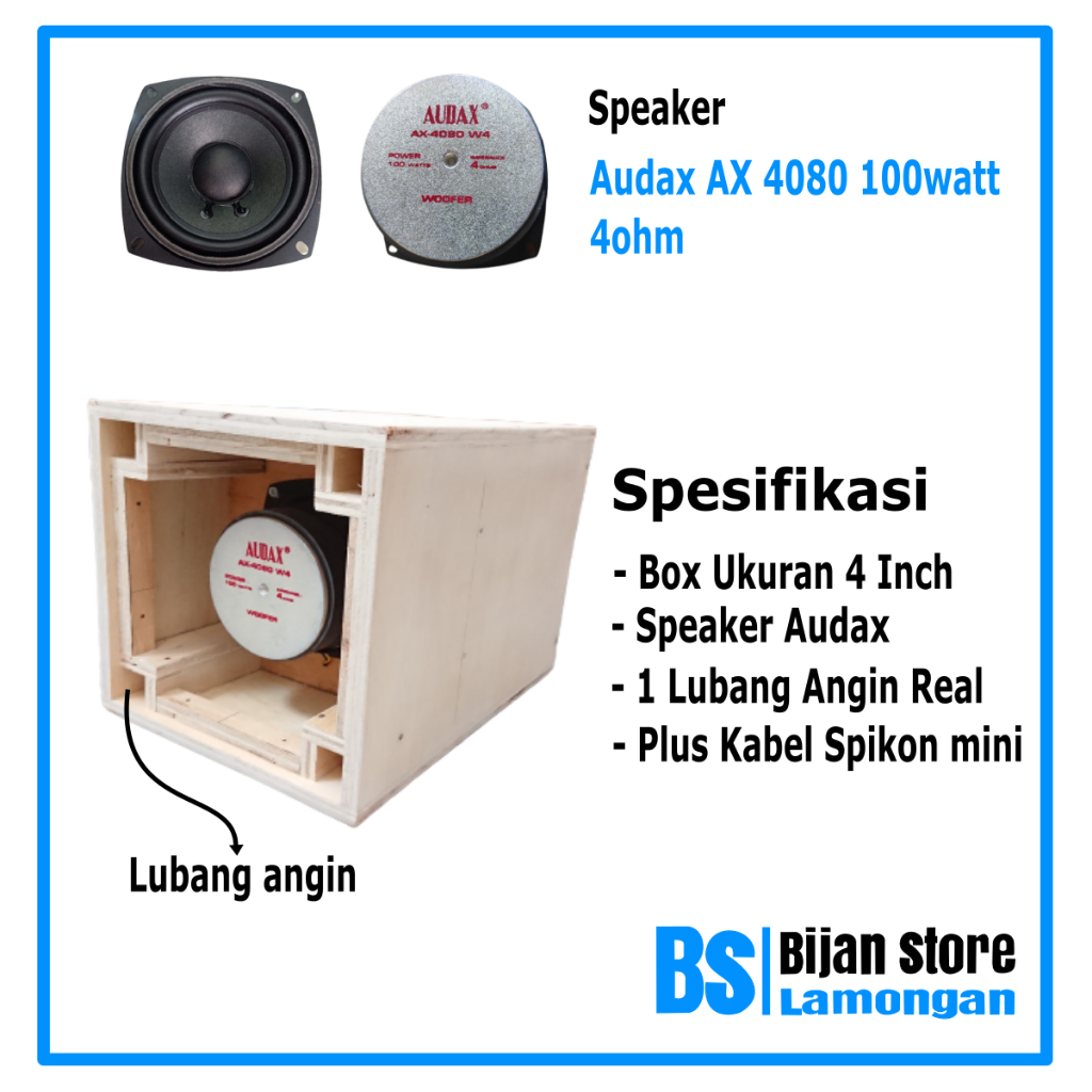 Paket Komplit  Miniatur Sound System 4inch Siap Bunyi lengkap Power Amplifier Mini v1.10 Speaker Audax dan Acr