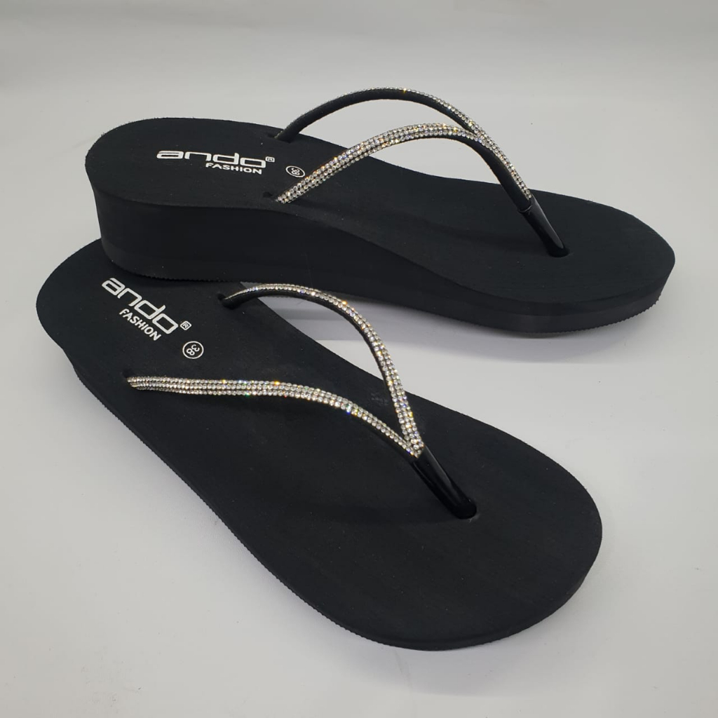 Ando Nice Blink Terbaru  Sandal Wedges Wanita Sendal Jepit Wedges Perempuan Ando Original