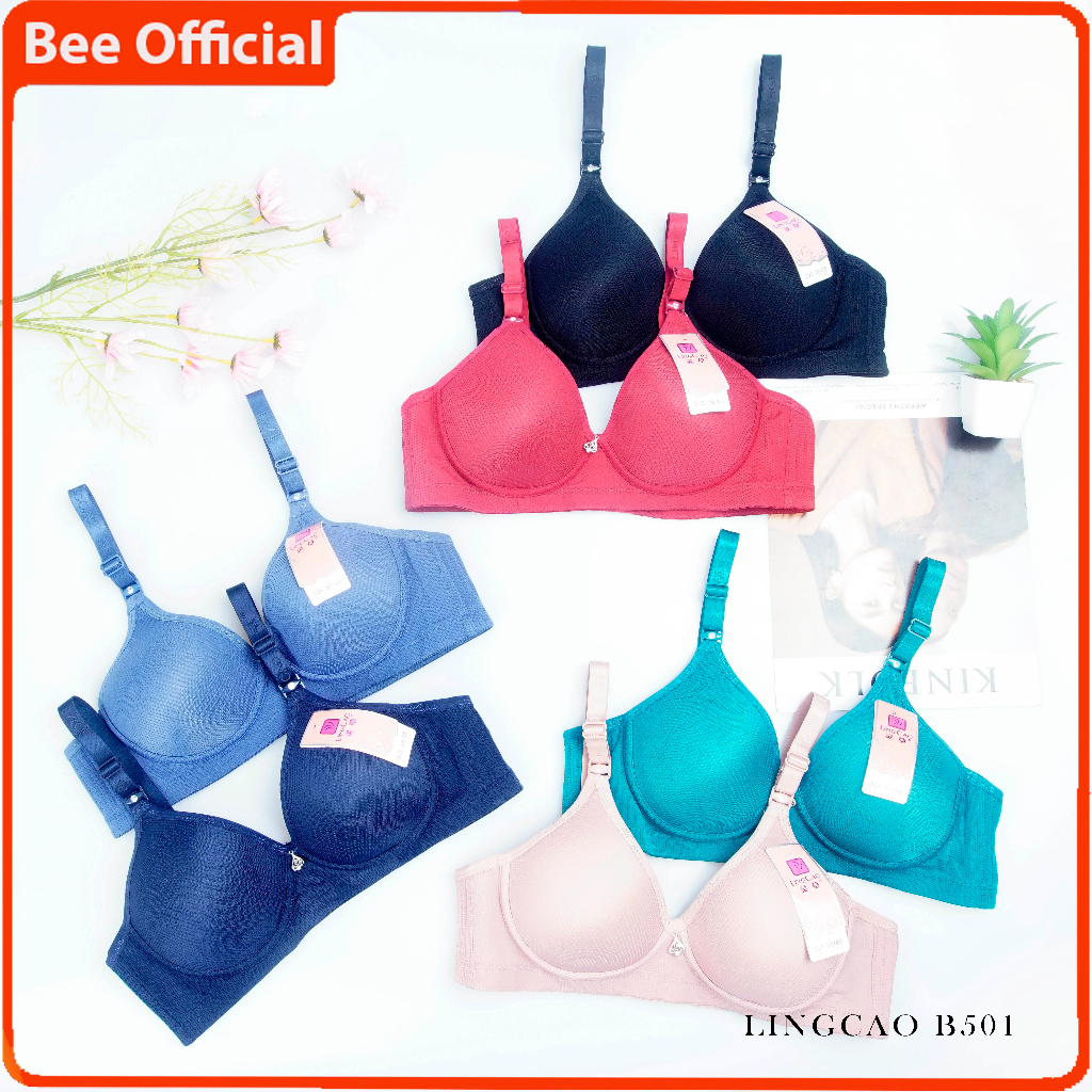 BEE - Bra Push Up Wanita Lingcao Original Tanpa Kawat Cup B Pakaian Dalam B501