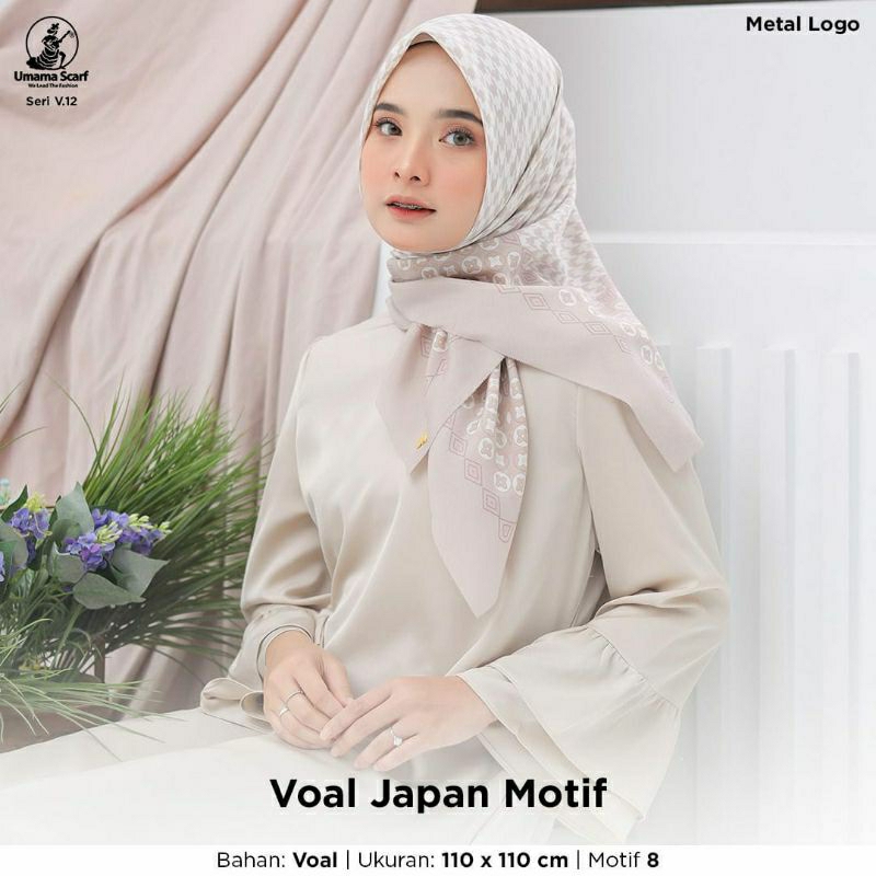 jilbab segi empat voal japan motif umama