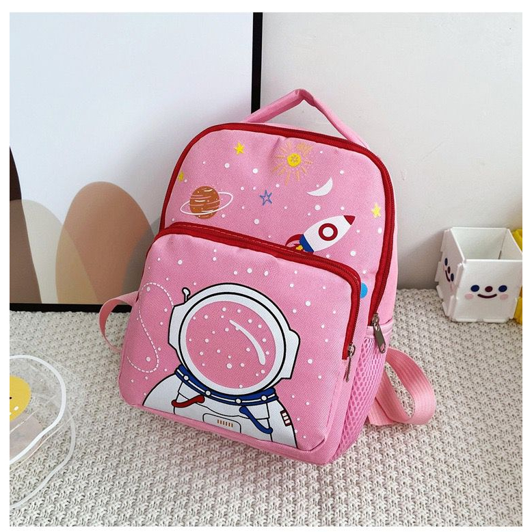 T-013 IMPORT Tas Ransel Sekolah Anak TK/PAUD Motif Astronot / Tas Sekolah Anak Cewek Cowok Import