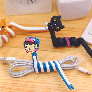 Pengikat kabel karakter Penggulung Kabel karakter Charger Handphone Cute Cartoon perapi kabel casan ikatan pelilit Kabel Charger Handphone Karakter motif kartun Mobile Phone lilitan cable