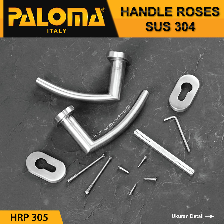 Handle Pintu Roses PALOMA HRP 305 LHT BARCA OV STAINLESS STEEL