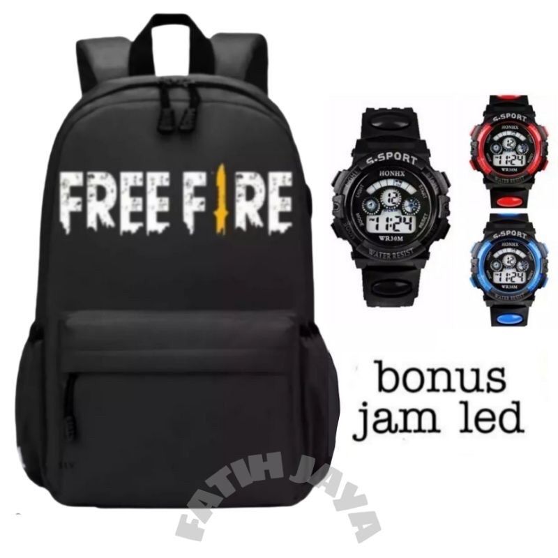 Tas sekolah Anak Sd Free Fire Tas anak terbaru free topi dan Jam