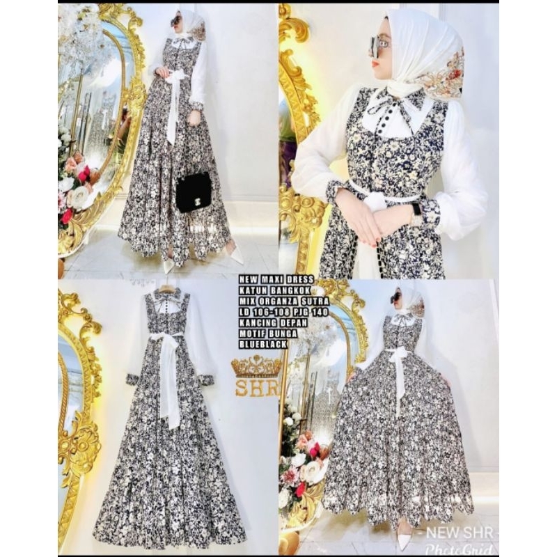 GAMIS SHR ORI PREMIUM KATUN BANGKOK MOTIF BUNGA