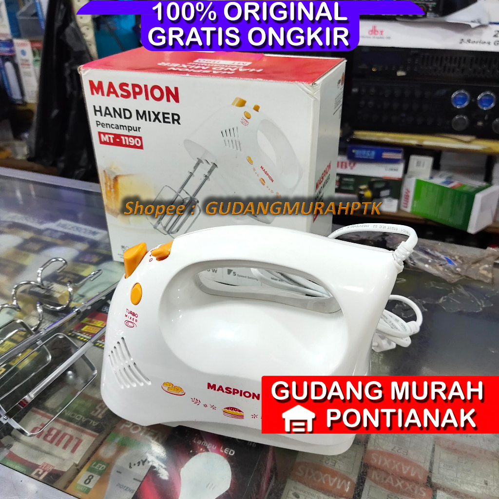 MIXER MASPION MT1190 1190 MT-1190 (HAND MIXER) GARANSI RESMI / Pencampur Pengocok adonan