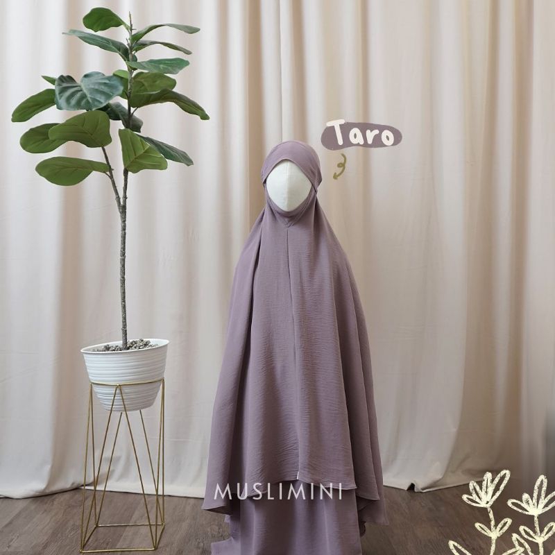 Mukena Marina by muslimah basic & muslimini anak ada penutup dagu bisa jadi khimar