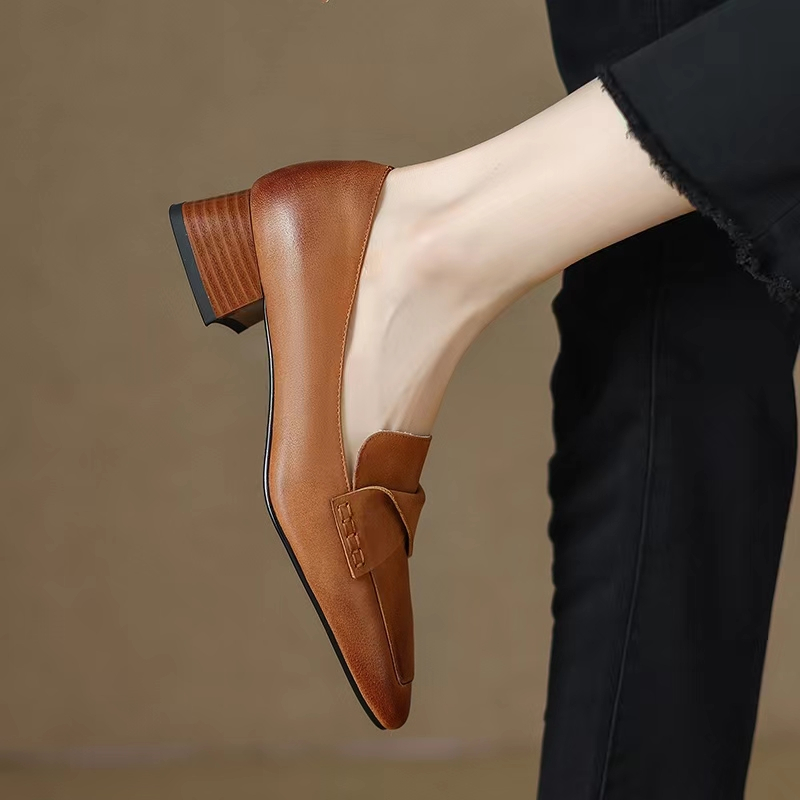 Pointed Toe Formal Leather Flat Shoes / Sepatu Flat Wanita 5374 (35-40)