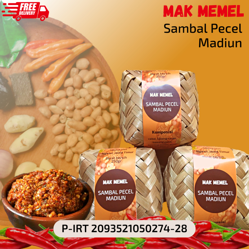 

SAMBAL MAK MEMEL SAMBAL PECEL MADIUN 250GR ENAK GURIH NIKMAT