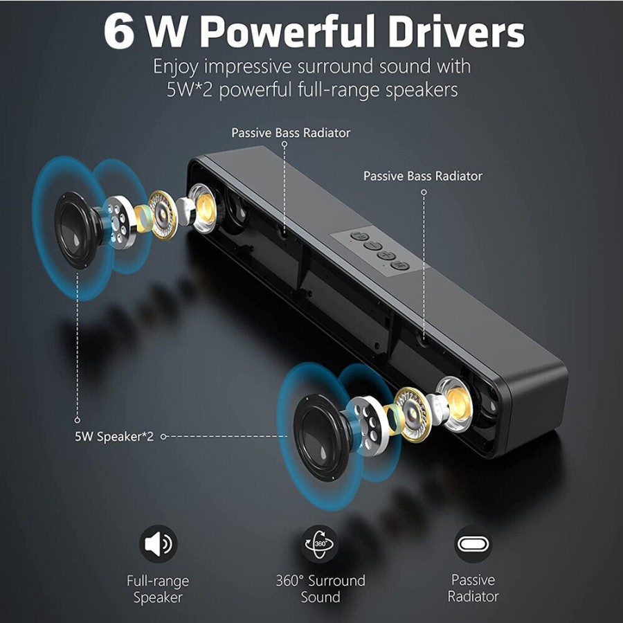 Speaker Soundbar TV Computer RGB Lightning 2.0 M8 Bluetooth Portable