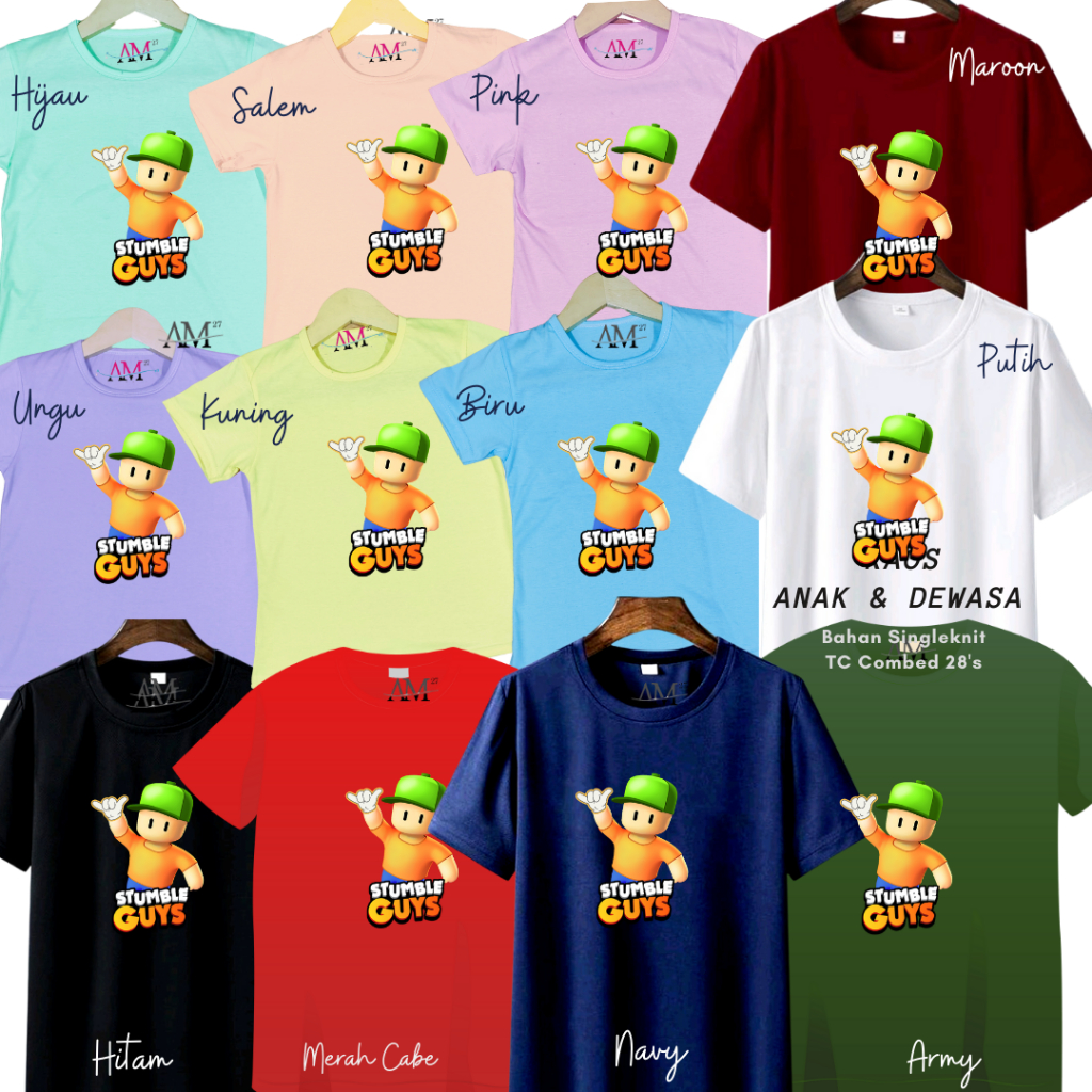 KAOS ANAK COWOK 3-12 Tahun - Remaja - Dewasa - JUMBO STUMBLE GUYS