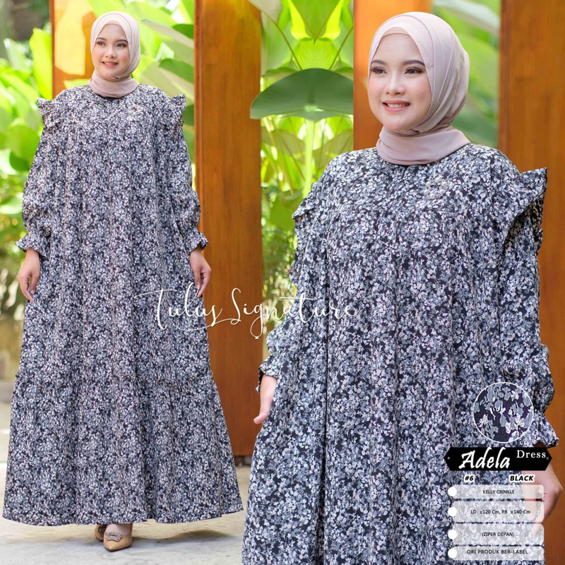 TULUS SIGNATURE GHAFFA DRESS JUMBO KATUN RAYON LD 120 | GAMIS DRESS MOTIF | GAMIS DRESS KATUN RAYON 