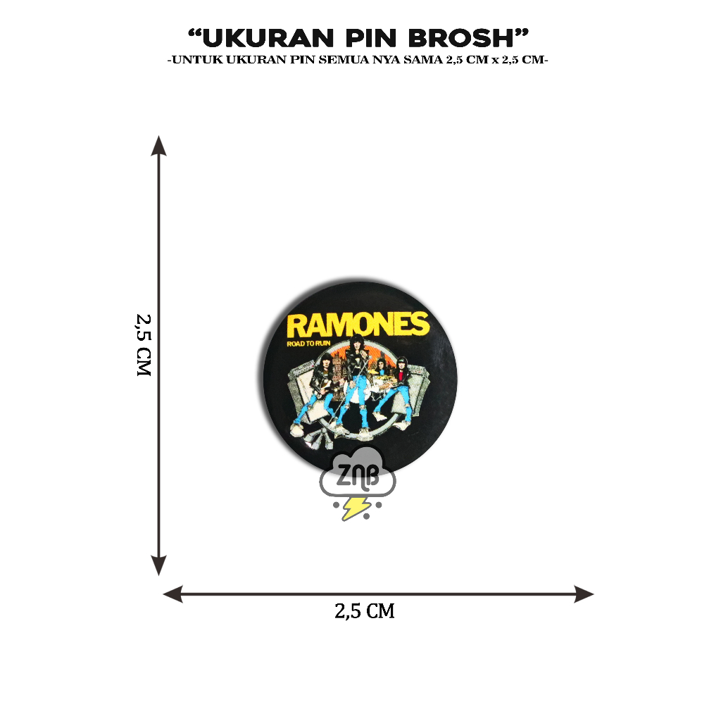 PIN METALICA RAMONES PIN BROSH MUSIK AKSESORIS FASHION