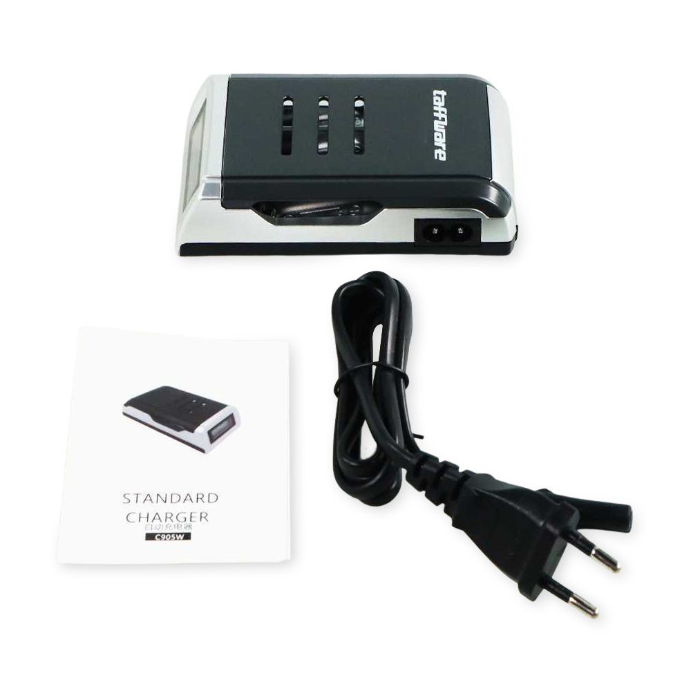 Taffware Smart Intelligent LCD 4 Slot Charger Baterai for AA AAA NiMh NiCd - C905W - Black