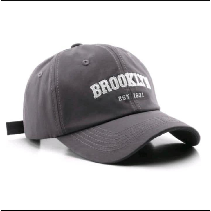 New York Yankees Topi Baseball NY Cap Casual Sport Pria Wanita-broklyn abu tua