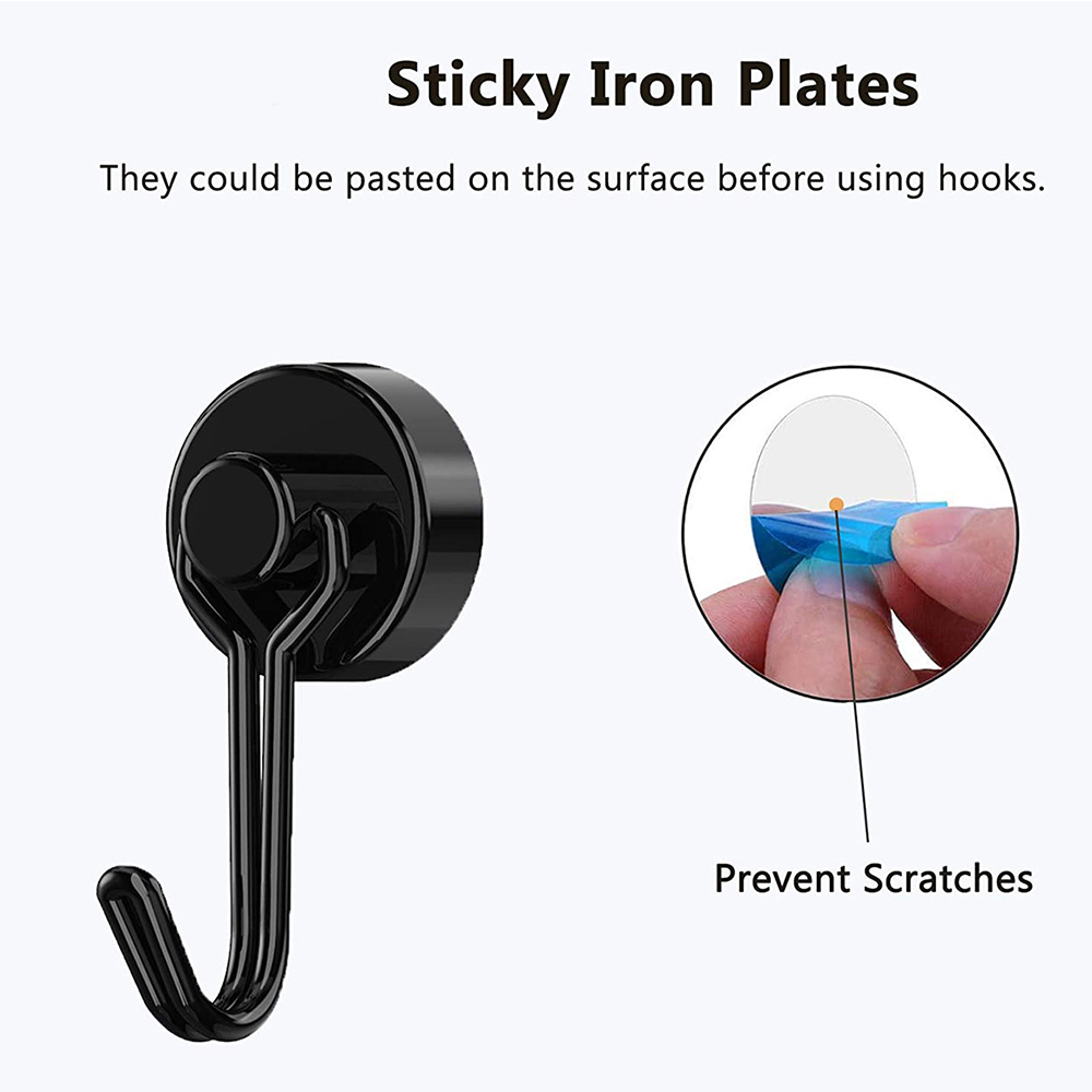Gantungan Dinding Magnetic Hook Wall Hanger Organizer - KE560 - Black