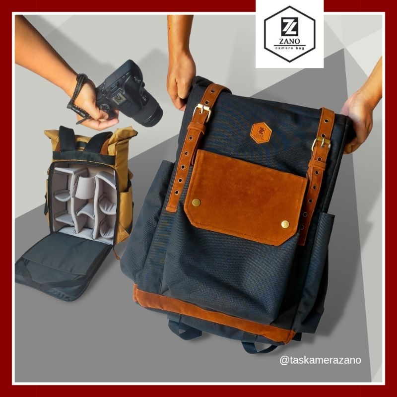 Tas Kamera ZANO Topper, kamera dslr, lensa, gimbal, drone, laptop 15inch, baju jadi satu