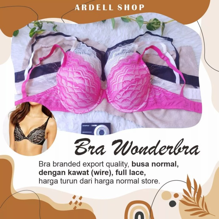 [SALE AMBYAR] BH WONDERBRA Pushup Cleavage Boost Plunge Lace Full BRA SIZE 36DD / 36E (80DD) 36F (80