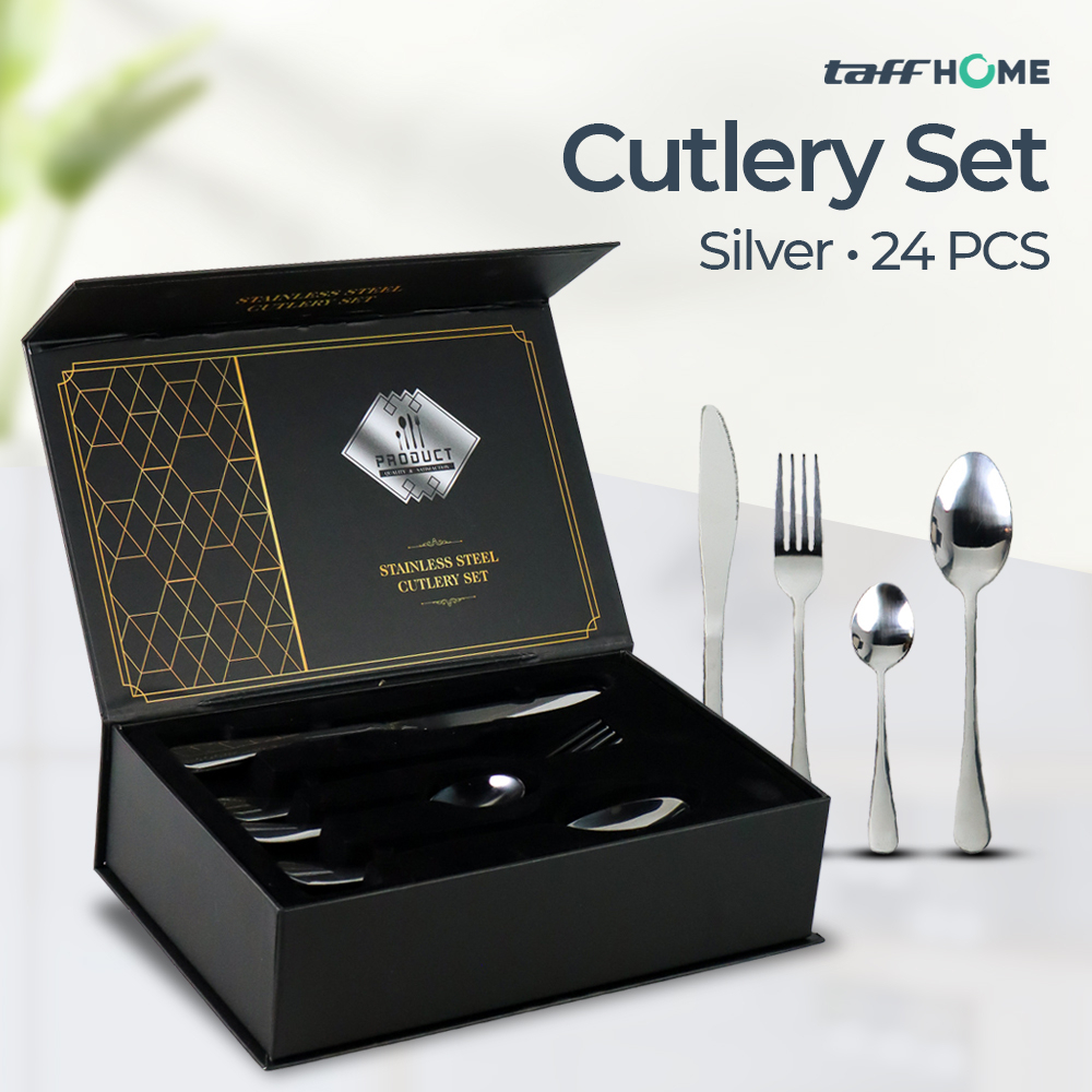 Set Perlengkapan Makan Sendok Garpu Pisau Cutlery 24 PCS - TW824 - 7RTP2VSV Silver